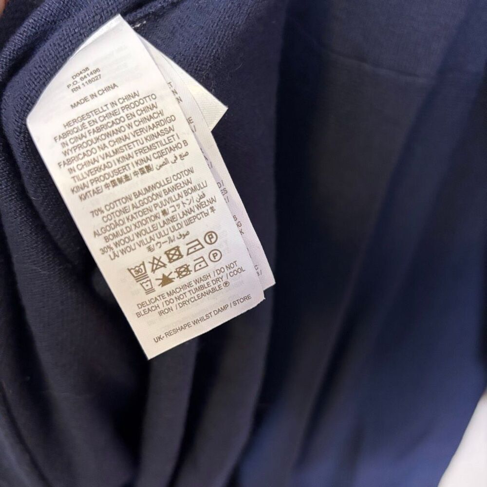 Boden Navy Blue Henley Button Long Sleeve Wool Sweater Dress US 10 - Picture 10 of 10